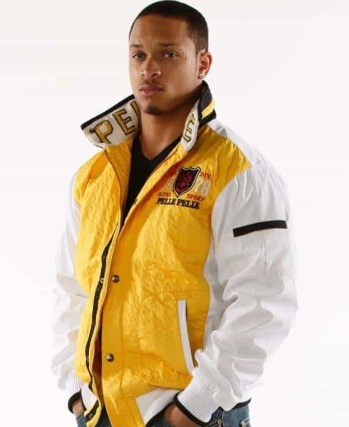 Pelle Pelle Super Sport Yellow And White Jacket Side View - Jacket Boutique