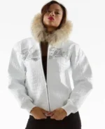 Pelle Pelle White Encrusted Script Jacket - Jacket Boutique