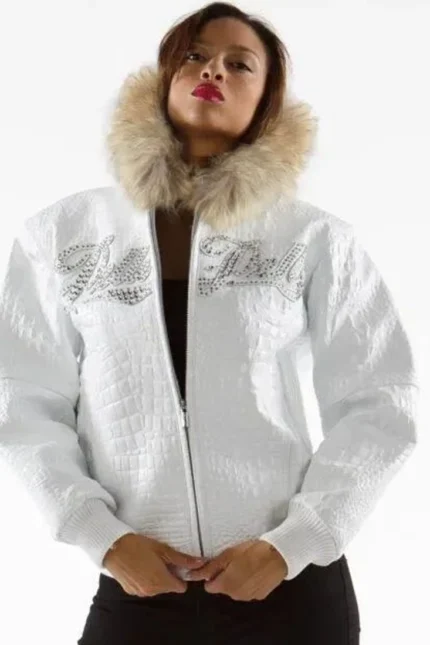 Pelle Pelle White Encrusted Script Jacket - Jacket Boutique