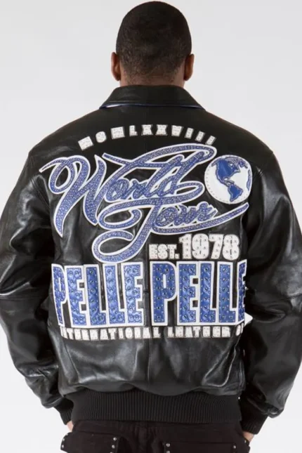 Pelle Pelle World Tour EST. 1978 Black Jacket Back - Jacket Boutique