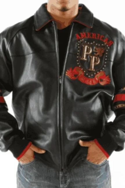 Shop Pelle Pelle American Rebel Black Studded Jacket For Men And Women On Sale - Jacket Boutique