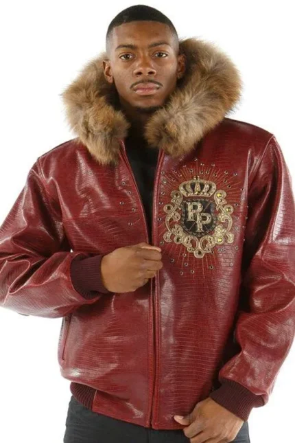  Shop Pelle Pelle Crest Maroon Leather Jacket For Men And Women On Sale - Jacket Boutique