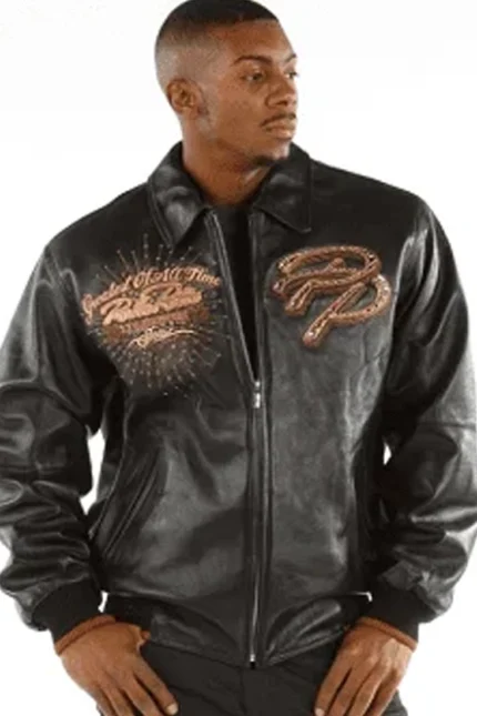 Shop Pelle Pelle Greatest Of All Time Black Leather Jacket For Men And Women On Sale - Jacket Boutique