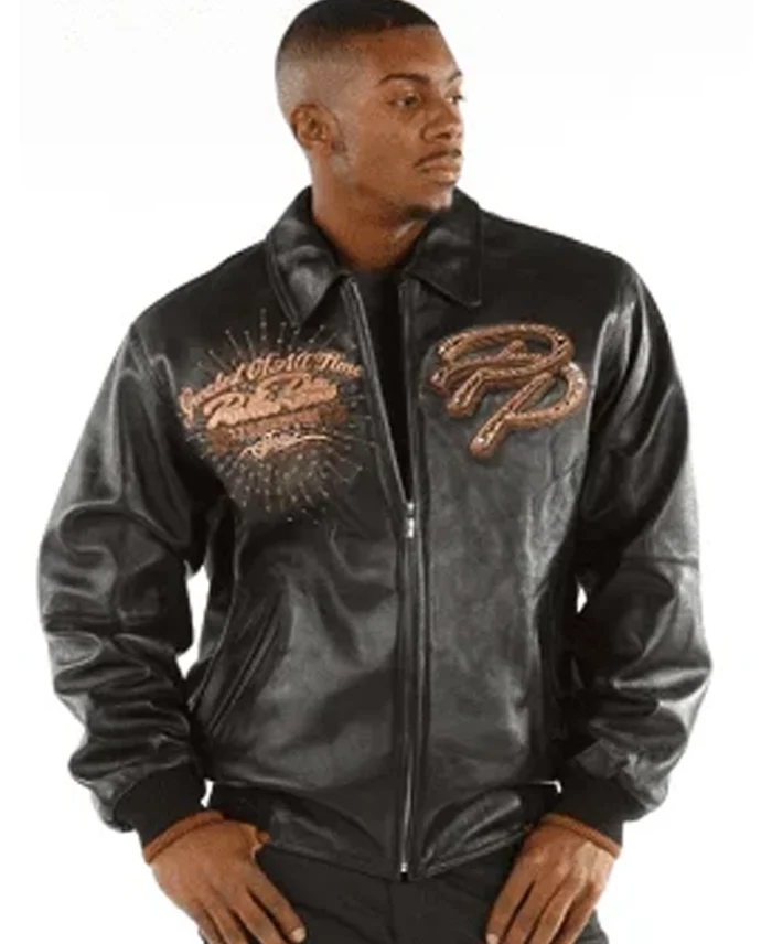 Shop Pelle Pelle Greatest Of All Time Black Leather Jacket For Men And Women On Sale - Jacket Boutique