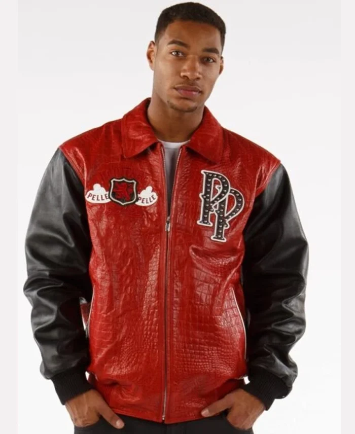 Shop Pelle Pelle Heritage Red And Black Soda Leather Jacket For Men And Women On Sale - Jacket Boutique