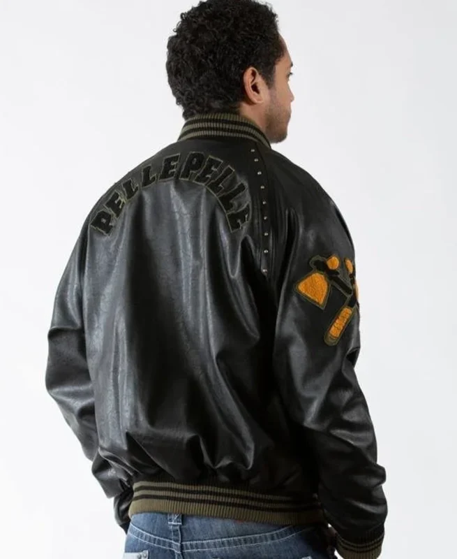 Shop Pelle Pelle Indian Renegades Bomber Black Jacket For Men And Women On Sale - Jacket Boutique