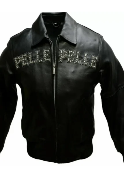 Shop Pelle Pelle Pride Studded Black Jacket For Men And Women On Sale - Jacket Boutique