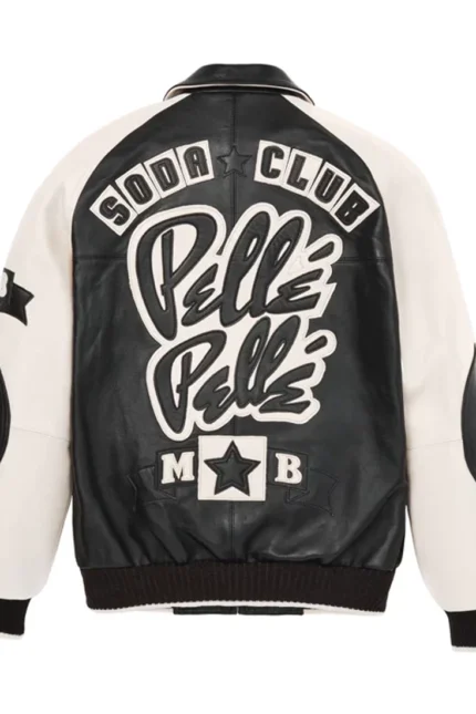 Shop Pelle Pelle Soda Club Plush Black And White Jacket  For Men And Women On Sale - Jacket Boutique