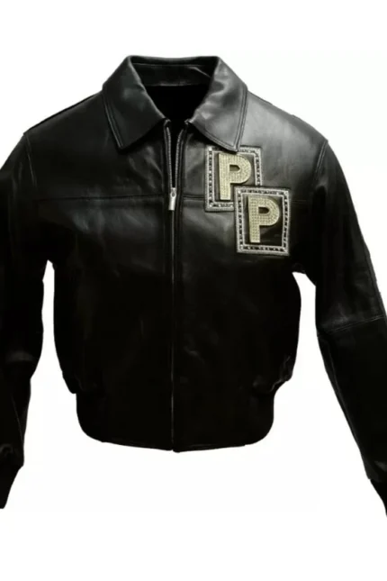 Shop Pelle Pelle Studded Black Leather Jacket For Men And Women On Sale - Jacket Boutique