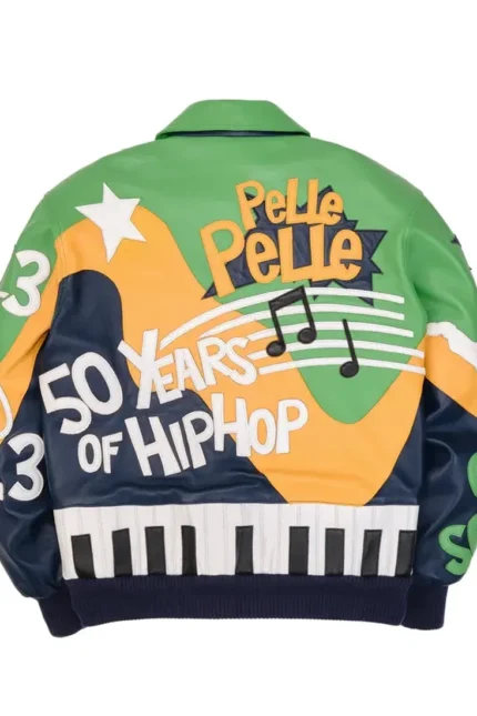 Shop Men's Pelle Pelle 50 Years Of Hip Hop Green Crop Jacket For Men And Women On Sale - Jacket Boutique